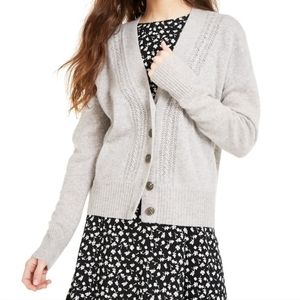 NWT Charter Club Women's Cashmere Mix Stitch Cardigan